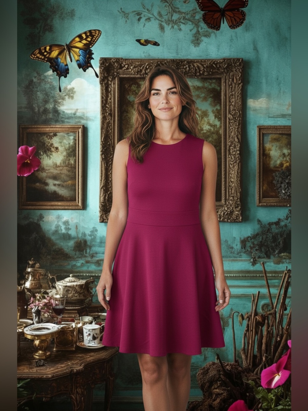 Andrew Marc fuchsia dress
